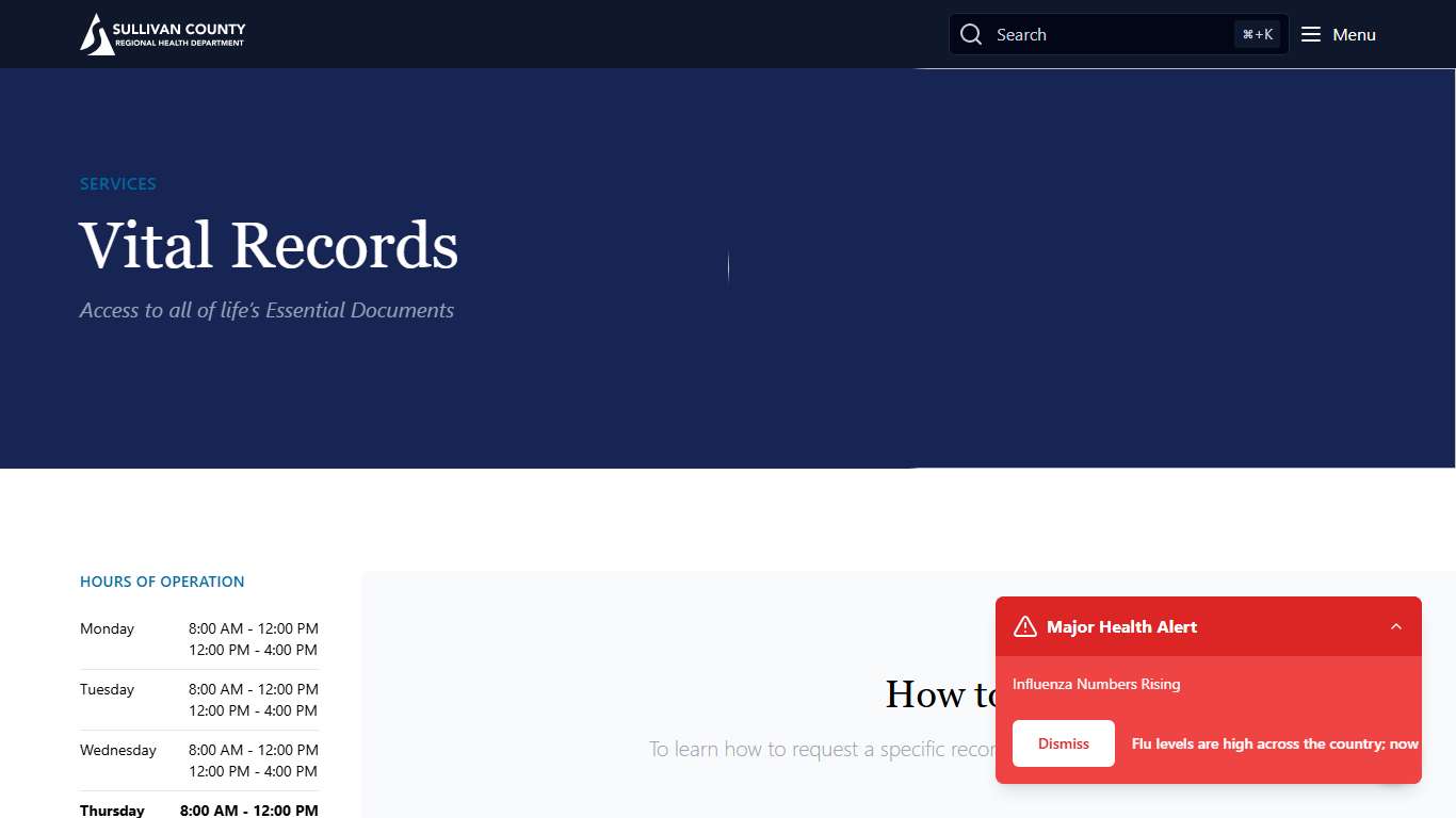 Vital Records Sullivan County Regional Health Department
